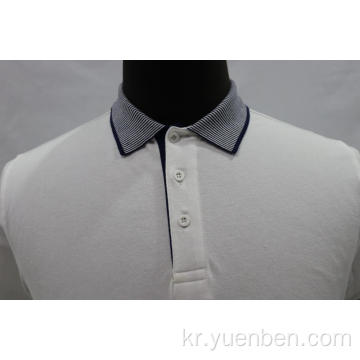 95 % Cotton 5 % Spandex Solid PK with Jacquard Collar Shirt